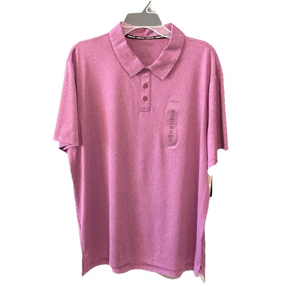 London Fog Men's Poly Textured Space Dye Polo Large Iris NWT - Picture 1 of 5